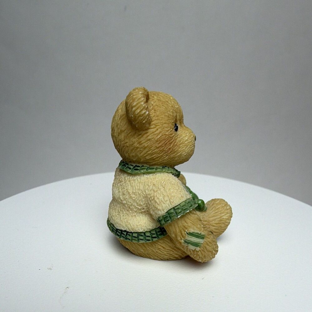 Enesco P. Hillman 1998 St. Patrick's Day Mini Bear Figurine Bowl Shamrock 476943 - Picture 2 of 5